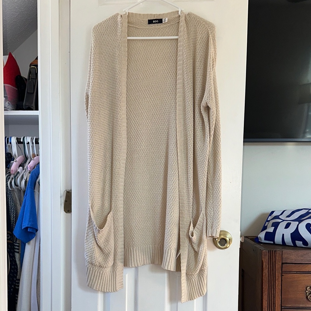 H&M Beige Open-Front Cardigan